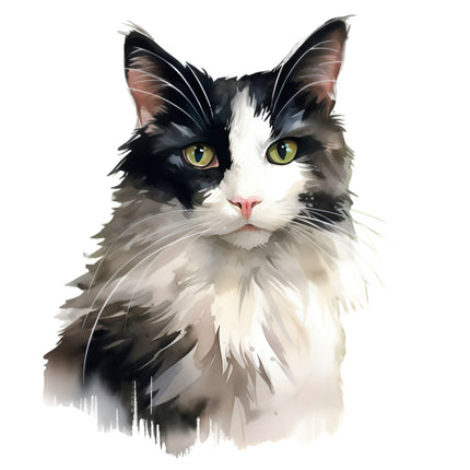 Tuxedo Cat 100% Cotton Fabric Panel Block N1011