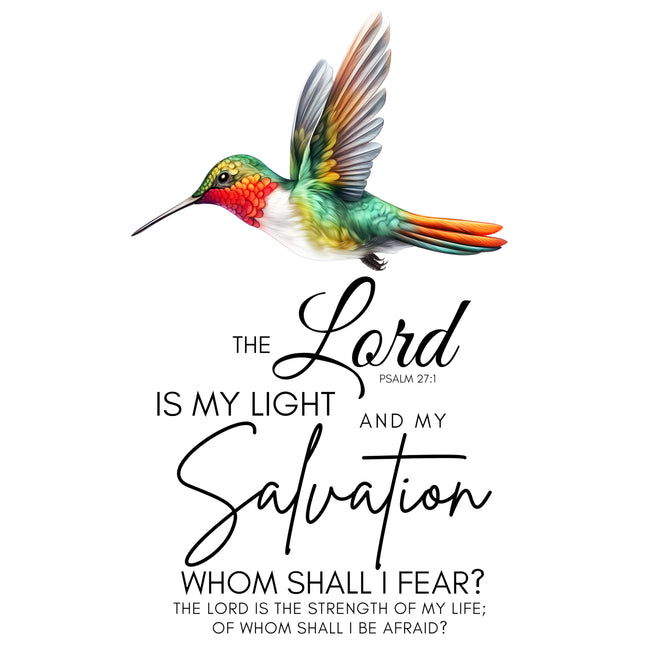 Psalm 27:1 Scripture 100% Cotton Fabric Panel Block N2224