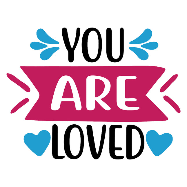 Motivational quote 'You are loved' fabric panel