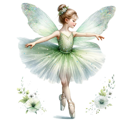 Fairy Ballerina 100% Cotton Fabric Panel Block N2415