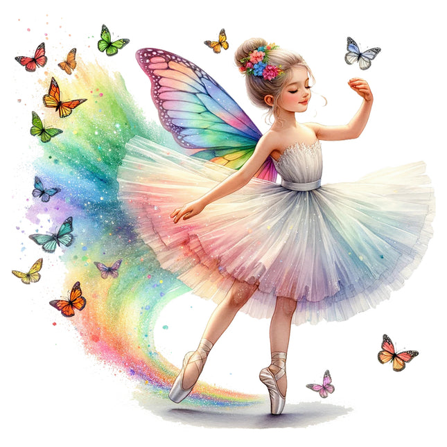 butterfly ballerina fabric panel