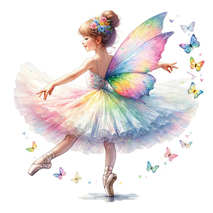 Butterfly Ballerina 100% Cotton Fabric Panel Block N2442