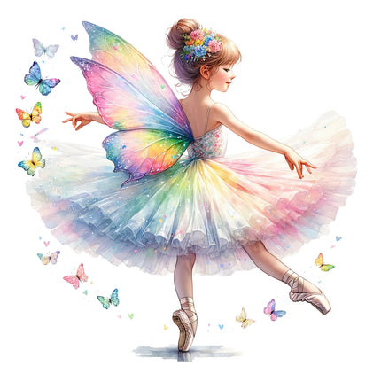 butterfly ballerina fabric panel