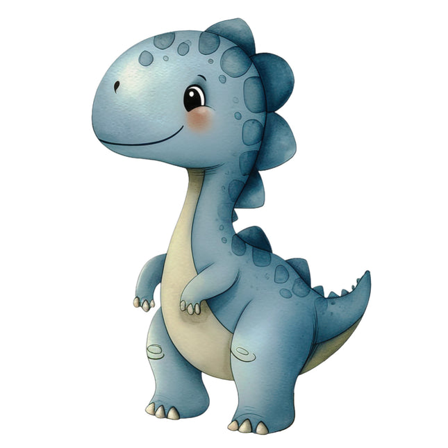 Cartoon blue dinosaur cotton quilt block