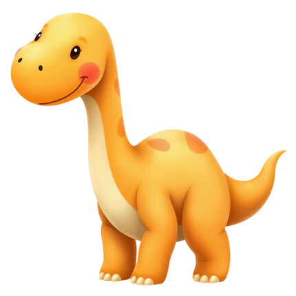 Cartoon dinosaur with a happy expression cotton quilt block