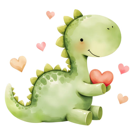 Cartoon dinosaur holding cotton quilt block 