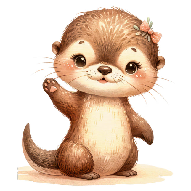 baby otter fabric panel