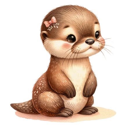 baby otter fabric panel