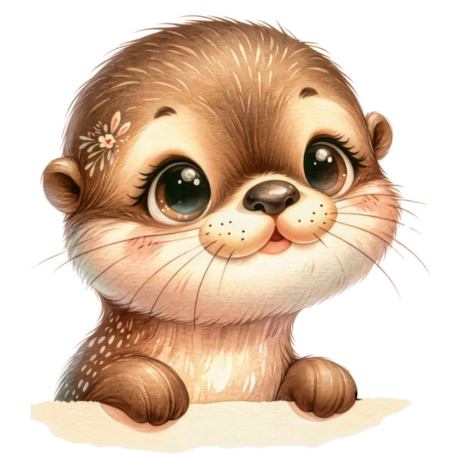 baby otter fabric panel