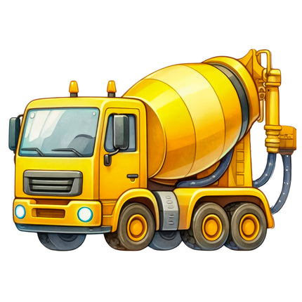 Construction Vehicle 100% Cotton Fabric Panel Block O238