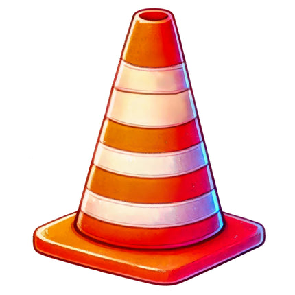 Construction Cone 100% Cotton Fabric Panel Block O242