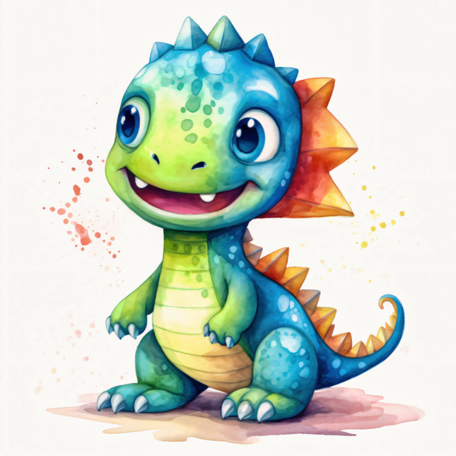 Colorful cartoon dragon cotton quilt block