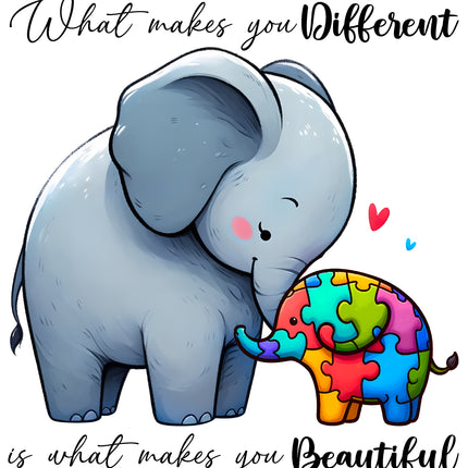 Autism Awareness 100% Cotton Fabric Panel Block O3016