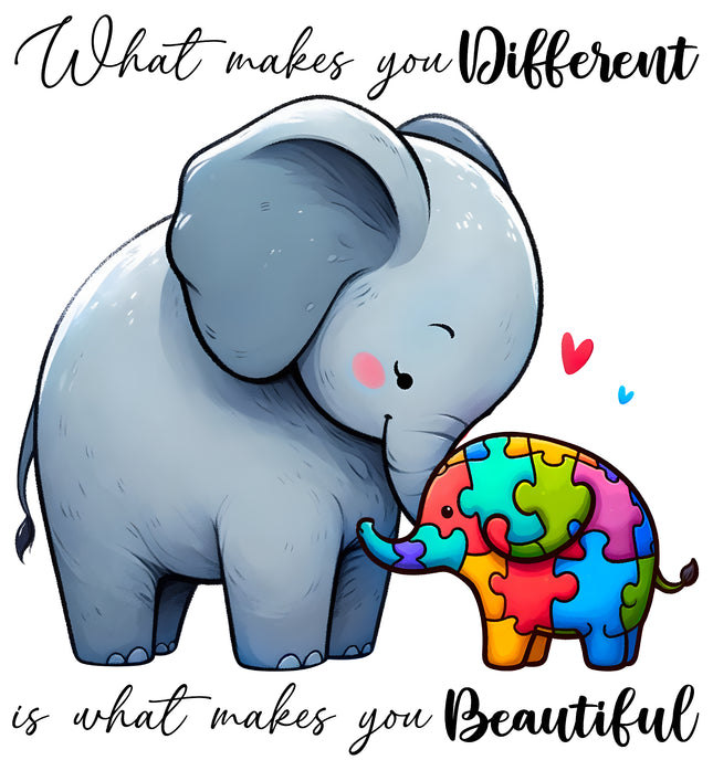 Autism Awareness 100% Cotton Fabric Panel Block O3016