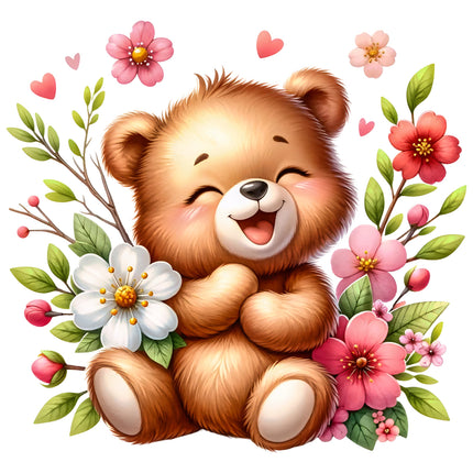 Teddy Bear 100% Cotton Fabric Panel Block O3039