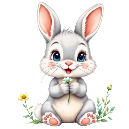 Bunny Rabbit 100% Cotton Fabric Panel Block O3047