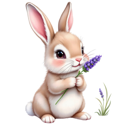 Bunny Rabbit 100% Cotton Fabric Panel Block O3060