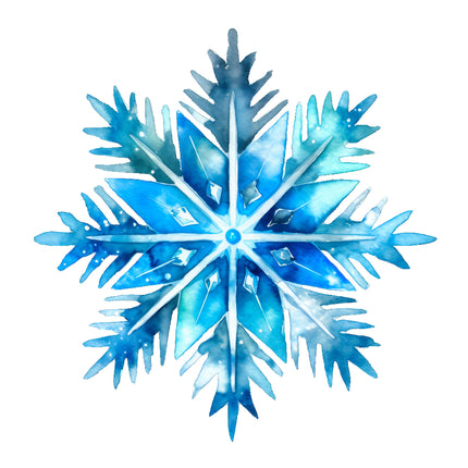 Blue Snowflake 100% Cotton Fabric Panel Block O404