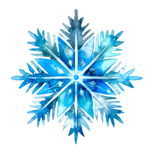 Blue Snowflake 100% Cotton Fabric Panel Block O404
