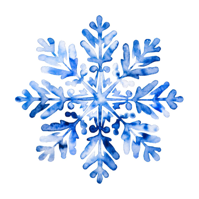 Blue Snowflake 100% Cotton Fabric Panel Block O406