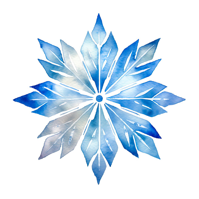 Blue Snowflake 100% Cotton Fabric Panel Block O407