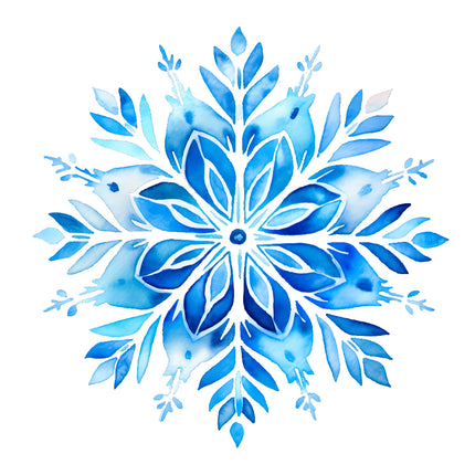 Blue Snowflake 100% Cotton Fabric Panel Block O413