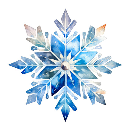 Blue Snowflake 100% Cotton Fabric Panel Block O420