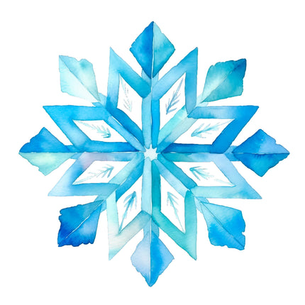 Blue Snowflake 100% Cotton Fabric Panel Block O422