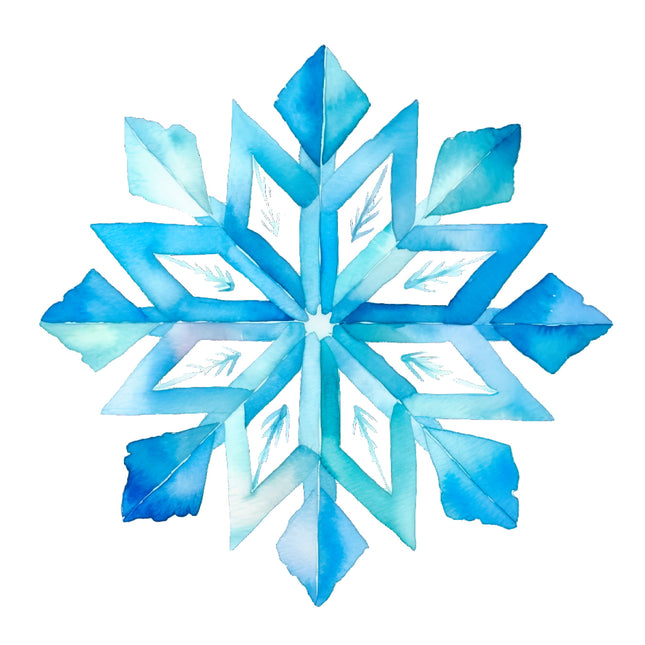 Blue Snowflake 100% Cotton Fabric Panel Block O422