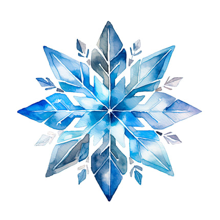 Blue Snowflake 100% Cotton Fabric Panel Block O426
