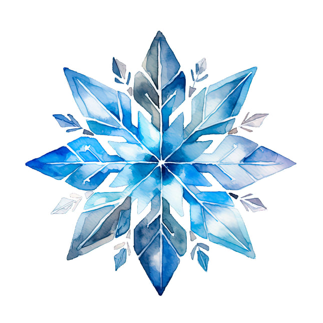 Blue Snowflake 100% Cotton Fabric Panel Block O426