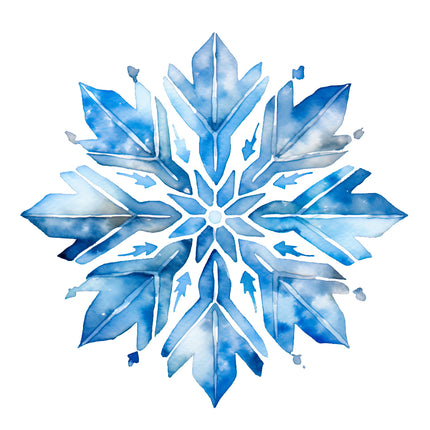 Blue Snowflake 100% Cotton Fabric Panel Block O427