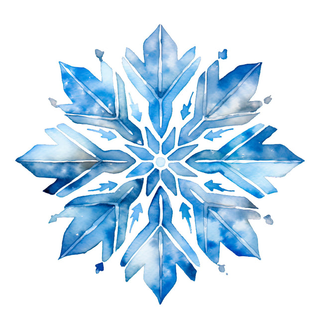 Blue Snowflake 100% Cotton Fabric Panel Block O427