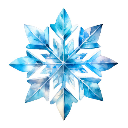 Blue Snowflake 100% Cotton Fabric Panel Block O429