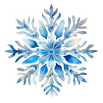 Blue Snowflake 100% Cotton Fabric Panel Block O430