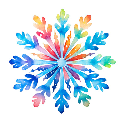 Colorful Snowflake 100% Cotton Fabric Panel Block O432