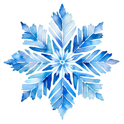 Blue Snowflake 100% Cotton Fabric Panel Block O433