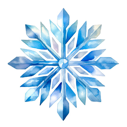 Blue Snowflake 100% Cotton Fabric Panel Block O434