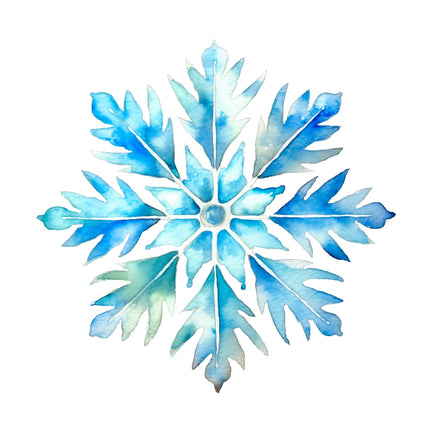Blue Snowflake 100% Cotton Fabric Panel Block O438