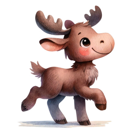 Moose 100% Cotton Fabric Panel Block O466