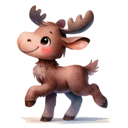 Cartoon moose cotton quilt block