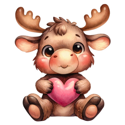 Moose 100% Cotton Fabric Panel Block O468