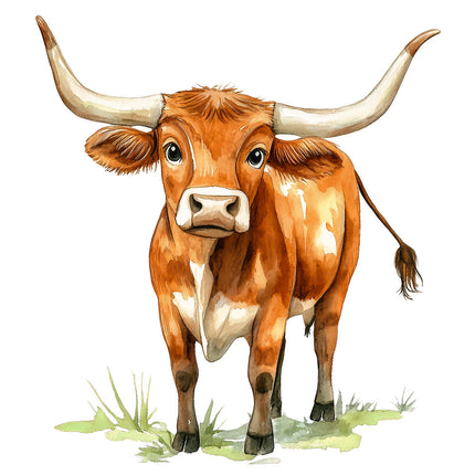Texas Longhorn fabric panel