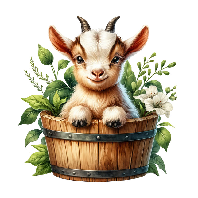 Goat 100% Cotton Fabric Panel Block P1432