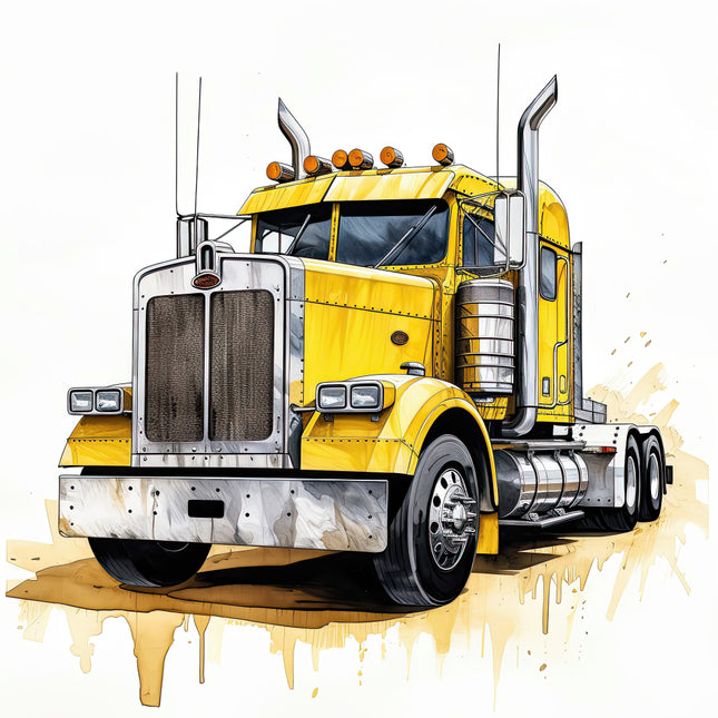 semi truck cotton fabric panel