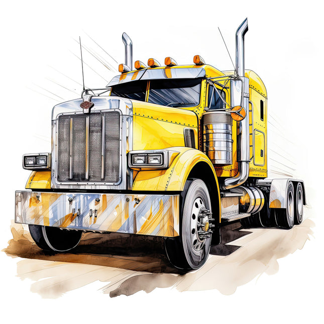 semi truck cotton fabric panel