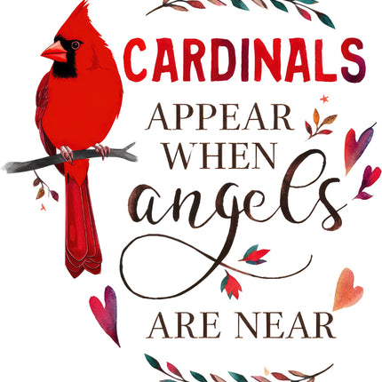 Memory Cardinal Memoriam 100% Cotton Fabric Panel Block P157