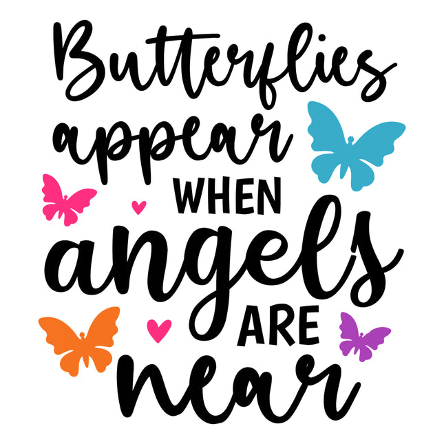 Butterflies Appear When Angels Near 100% Cotton Fabric Panel Block P159