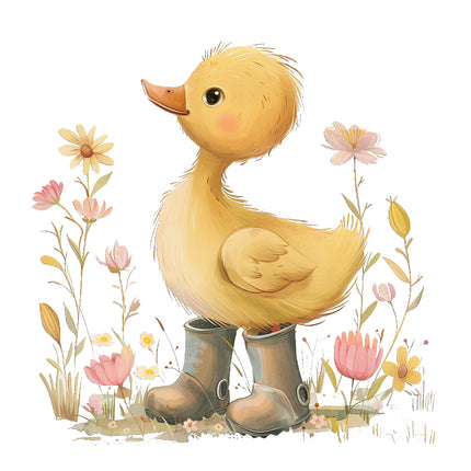 duckling in rain boots fabric panel
