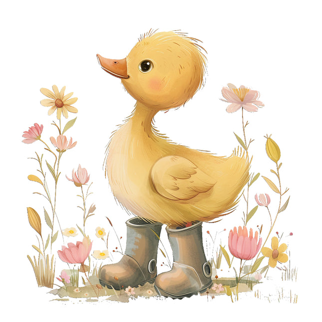 duckling in rain boots fabric panel